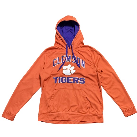 Clemson Tigers Hoodie Mens Large Orange Purple NCAA College Football J. America - Picture 1 of 5